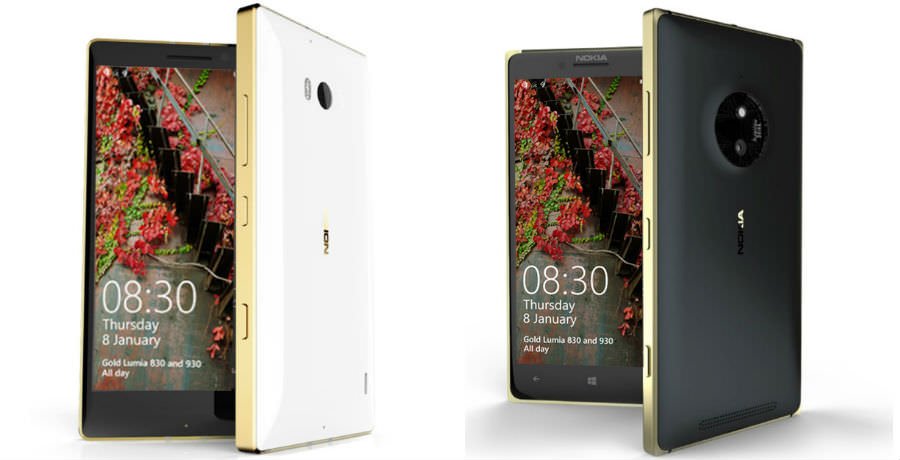Золотые версии Microsoft Lumia 830 и 930