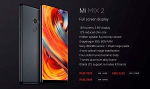 Ультратонкий безрамочный смартфон Xiaomi Mi MIX 2