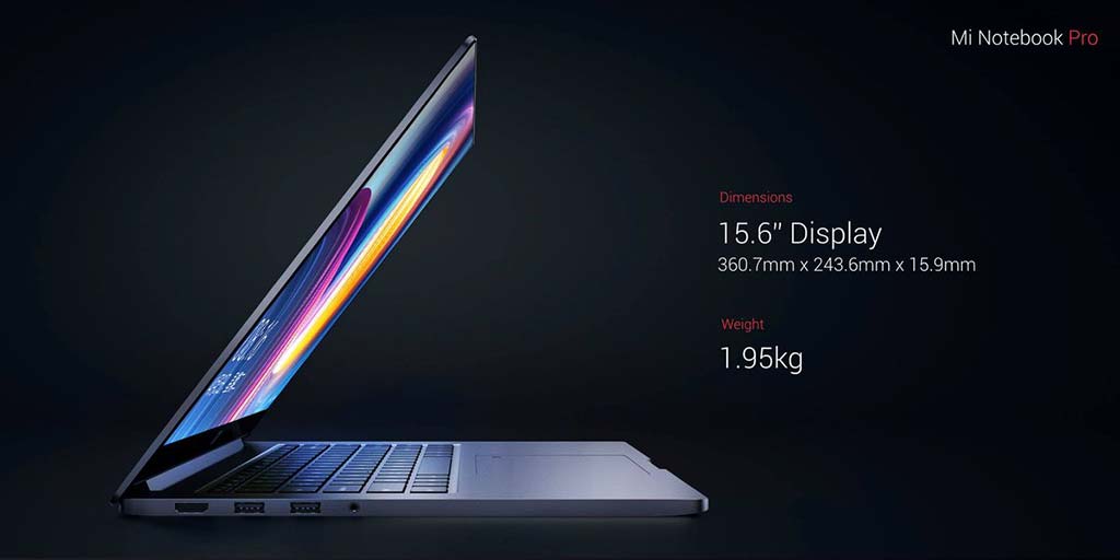Мощный ноутбук Xiaomi Mi Notebook Pro: диагональ экрана и вес