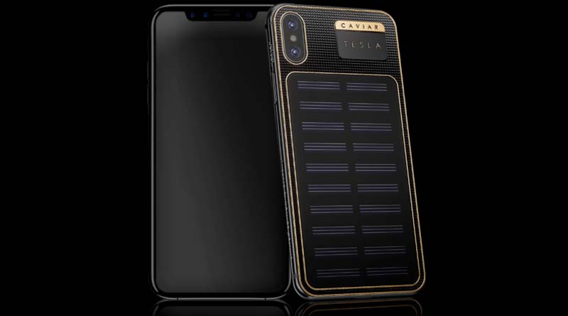 Новый Android iPhone X Tesla с солнечной батареей от Caviar